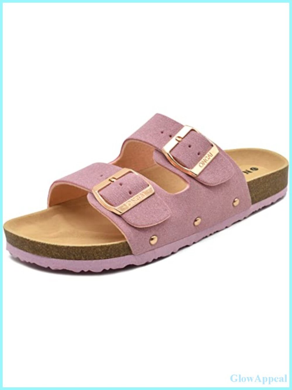 Womens Slide Sandals with Arch Support Adjustable Suede Strap Slip On Cork